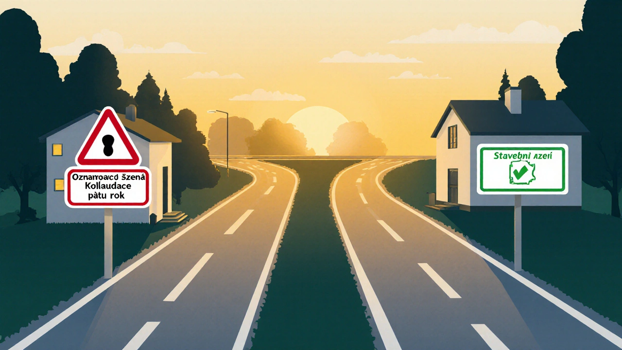 Dvě cesty ke stavbě domu: rychlá s varováním a bezpečná s potvrzením.