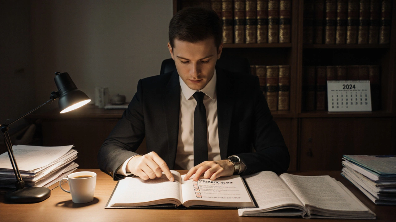 Právník ukazuje na klíčovou položku v právním seznamu před prodejem nemovitosti v Česku.