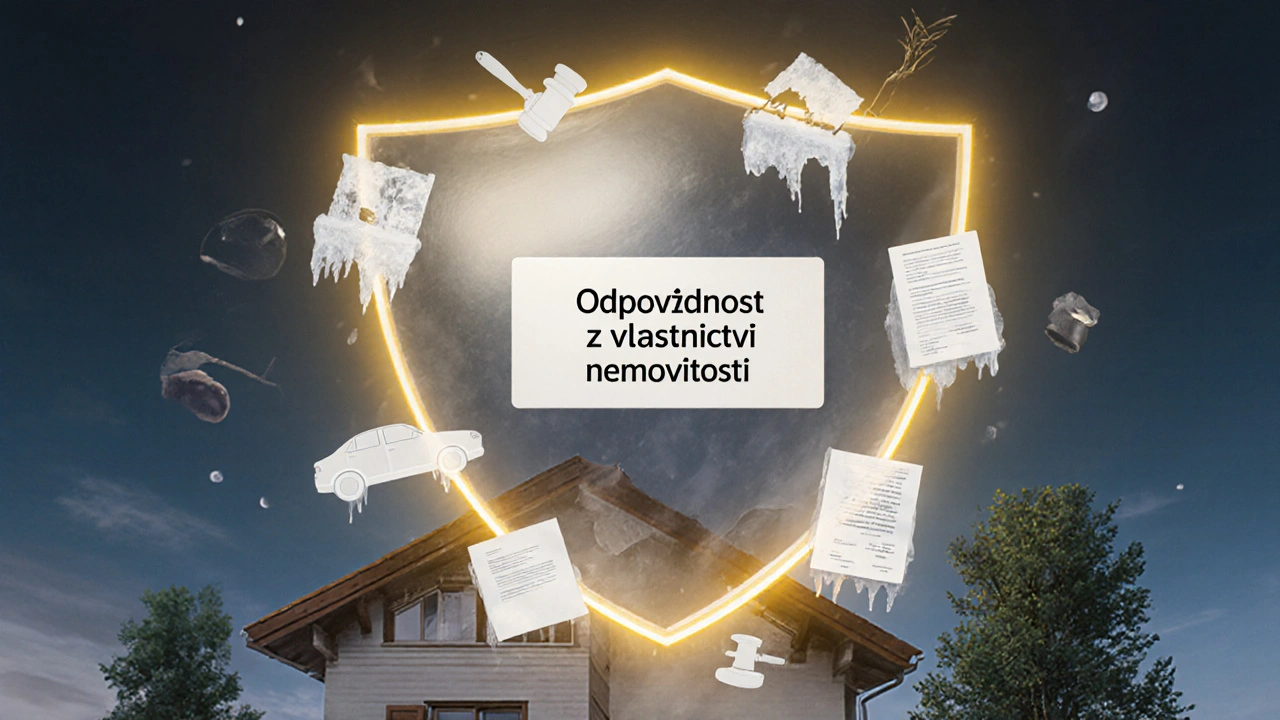 Průhledný štít chrání rodinný dům před různými škodami z nemovitosti.