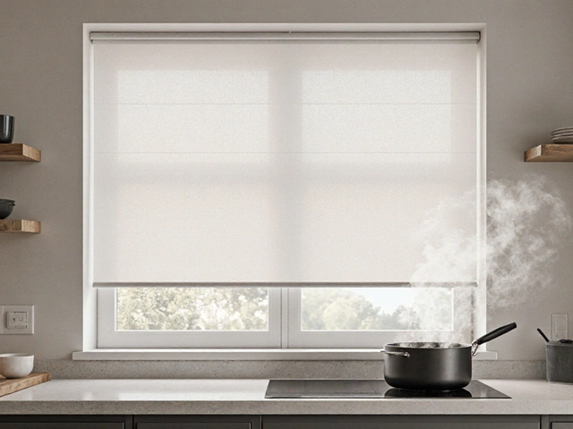 Závěsy a rolety do kuchyně: jak vybrat textilii, která vydrží mastnotu a vlhkost