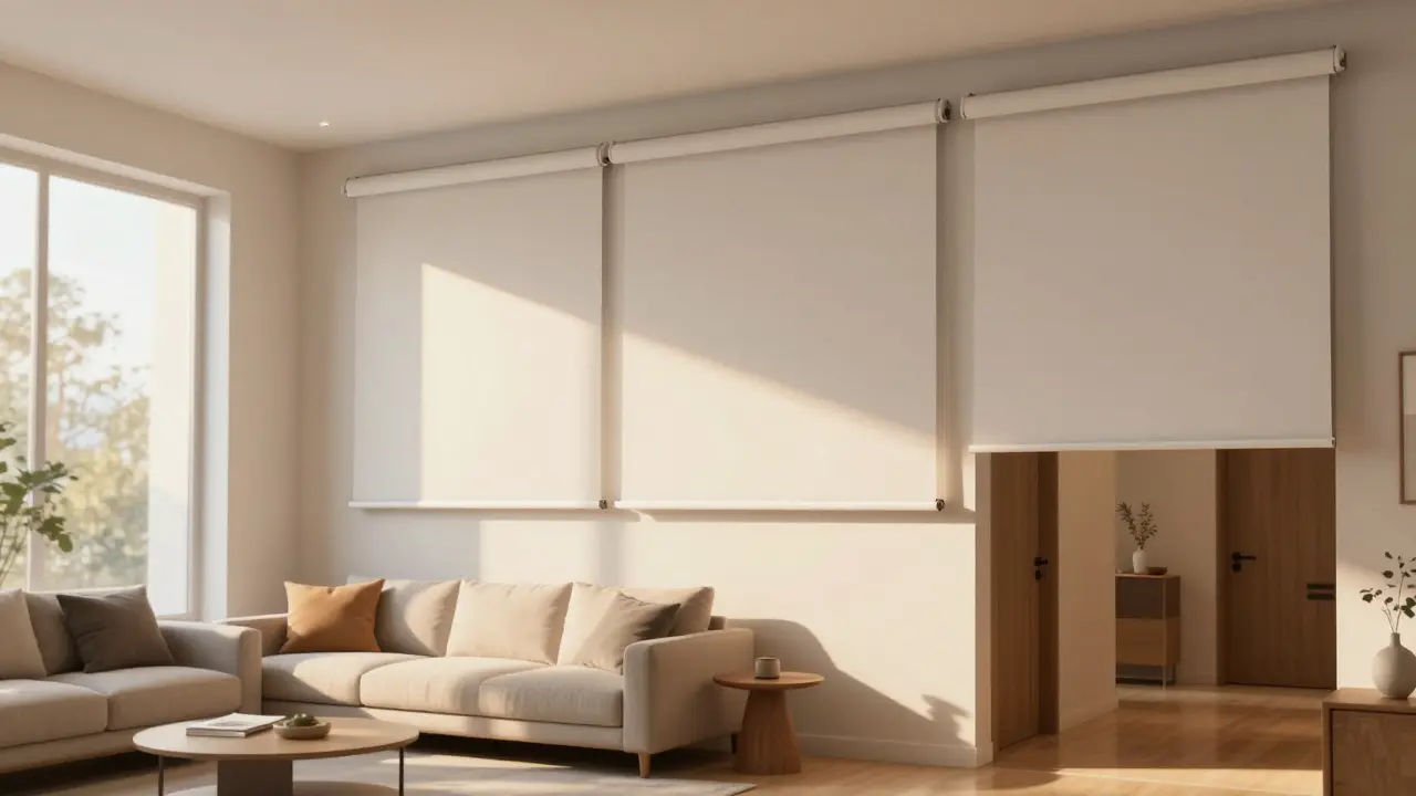 Chytré stínění automaticky upravuje světlo v různých místnostech, spojuje přirozené a umělé osvětlení.