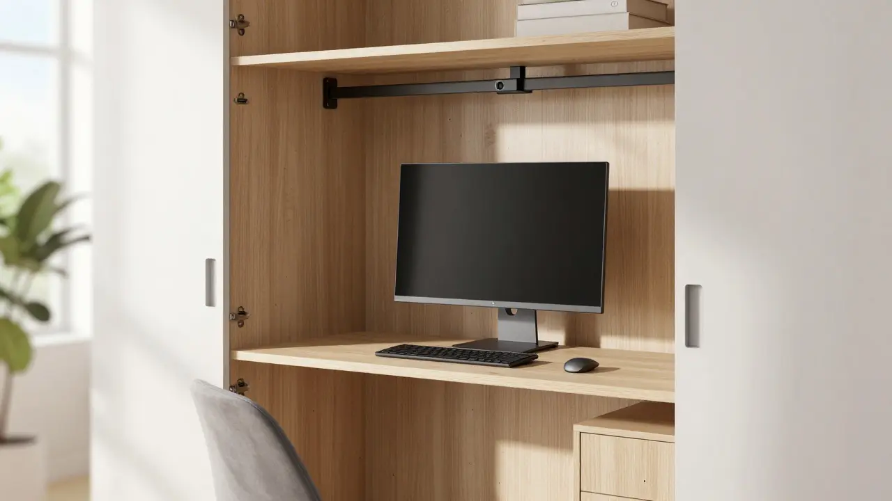 Budoucnost cloffice: chytrá pracovní stanice s ergonomickým monitorem ve skříni
