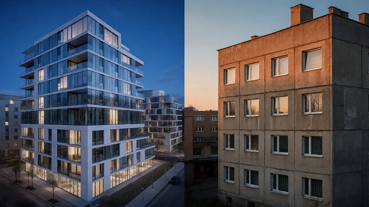 Sekundární trh bytů vs. novostavby: Kdo vyhrává v cenovém závodu?